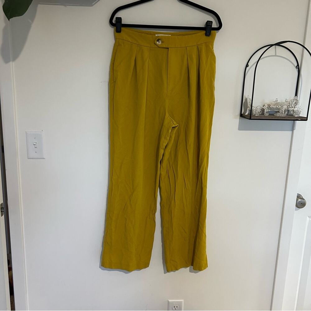 Free People Gabbie Trousers Pants Slacks Mustard Yellow Size 8
